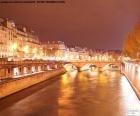 Ποταμό Σηκουάνα τη νύχτα, Παρίσι